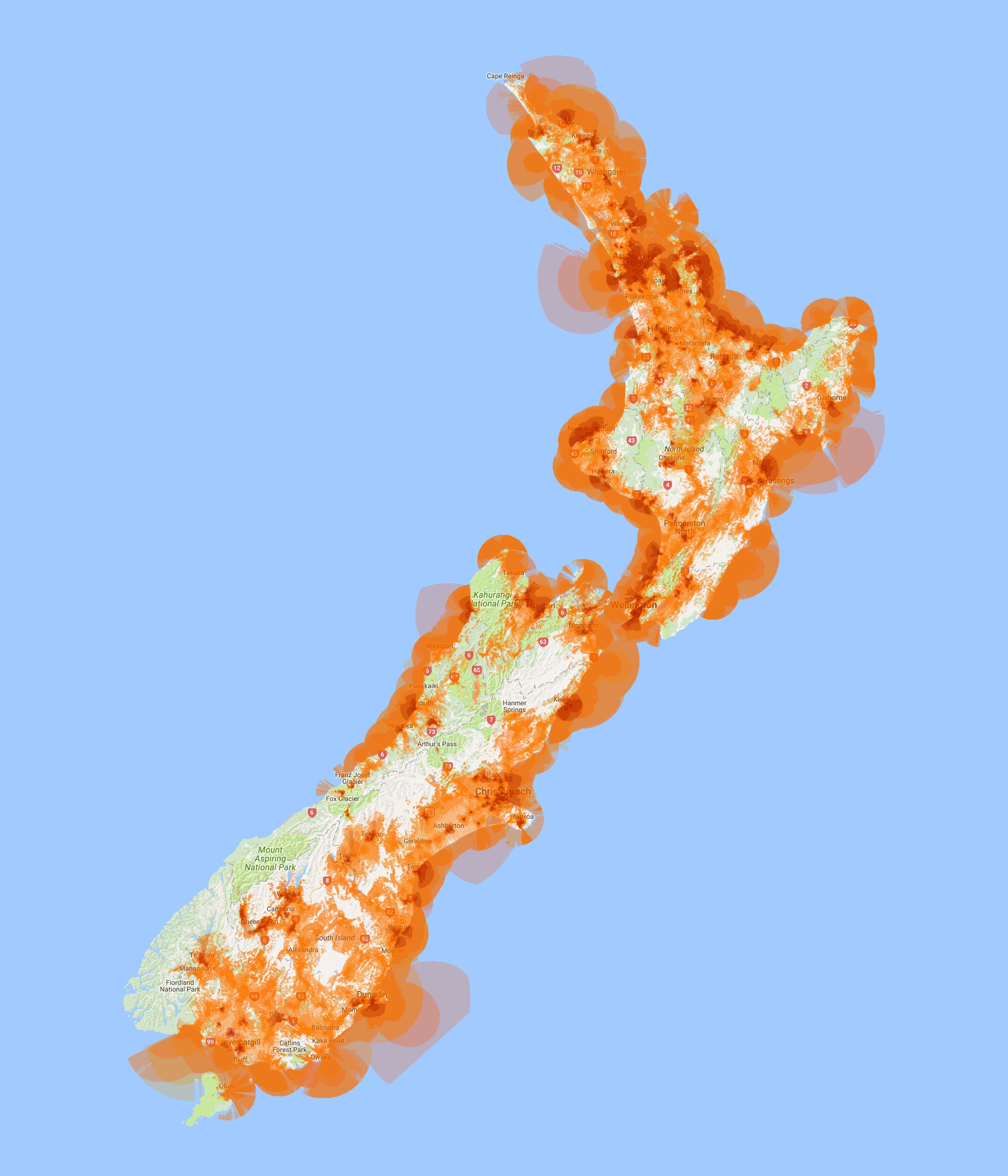 LTE NZ Nationwide Coverage Map LTE NZ